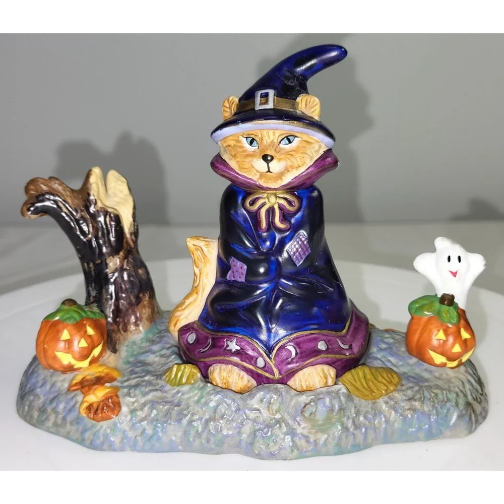 Partylite Abracadandle Halloween Wizard Cat Tea Light Candle Holder Snuffer